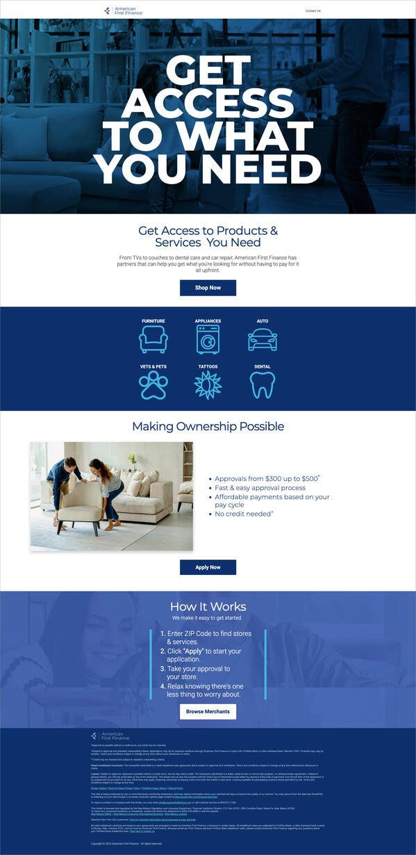Landing Page - Control